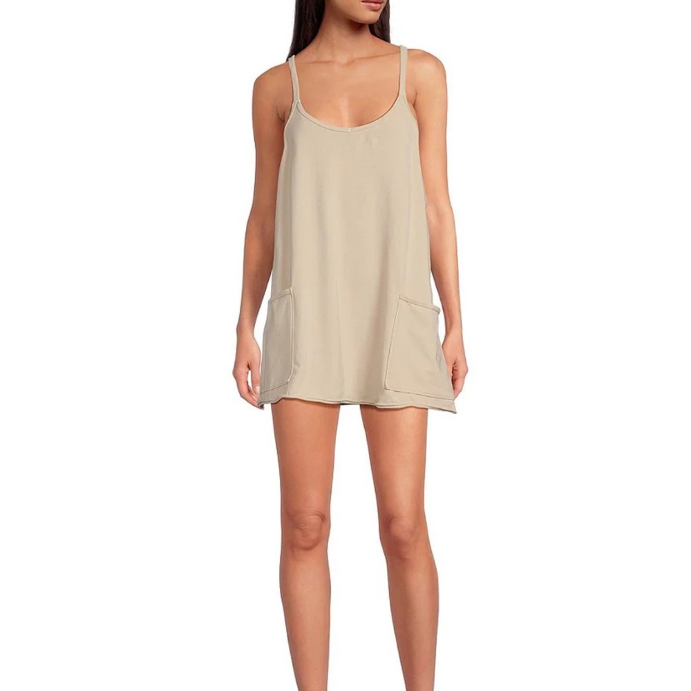 Free People Beige Mini Tank Dress